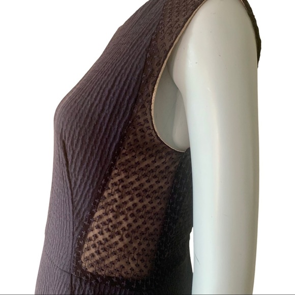 O’2ND Peplum Embroidered Sheer Sleeveless Blue Dress Size 8 - Picture 7 of 15